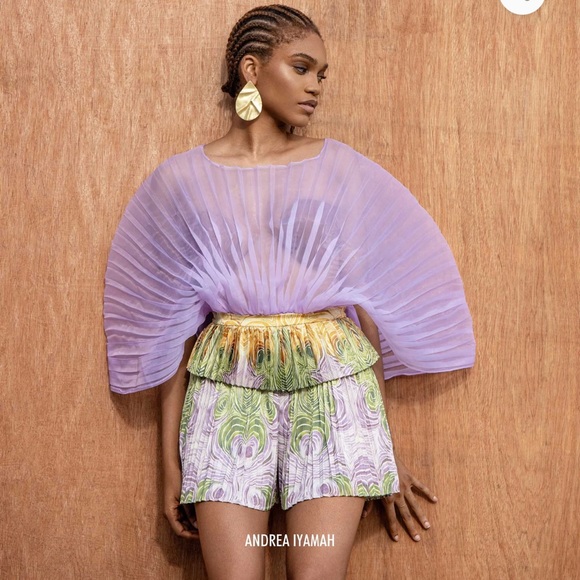 Andrea Iyamah Sheer Purple Bodysuit - Picture 4 of 6